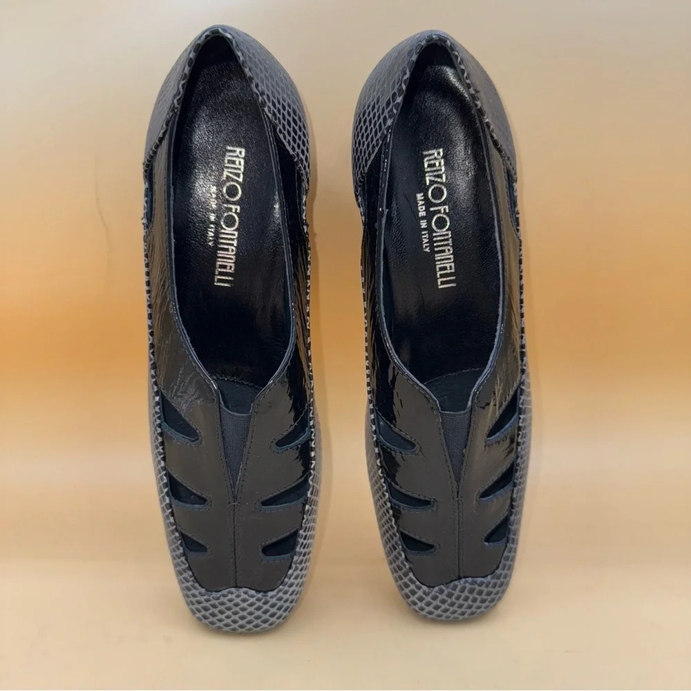 NIB Renzo Fontanelli Ponte Pump, Black, Women’s Size 6.5‎